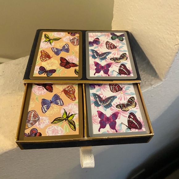 Congress. Playing Cards in Slide out Box. Butterfly Design. Spain. 2 Sets. NWOT. - Picture 3 of 3